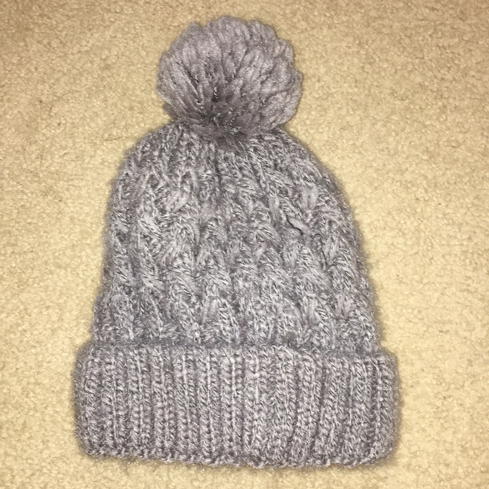 Grey fluffy beanie